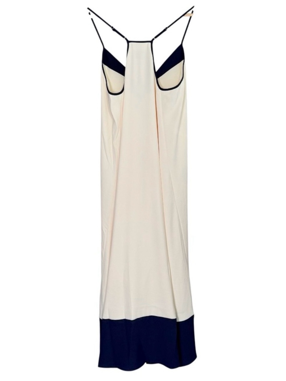 Luxely Navy Cream Slip Midi Dress Coastal Resort NWT Size 6 Vacation Dinner - Picture 5 of 9